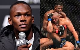 Israel Adesanya reacts to the thrilling Francis Ngannou vs. Ciryl Gane UFC heavyweight title fight