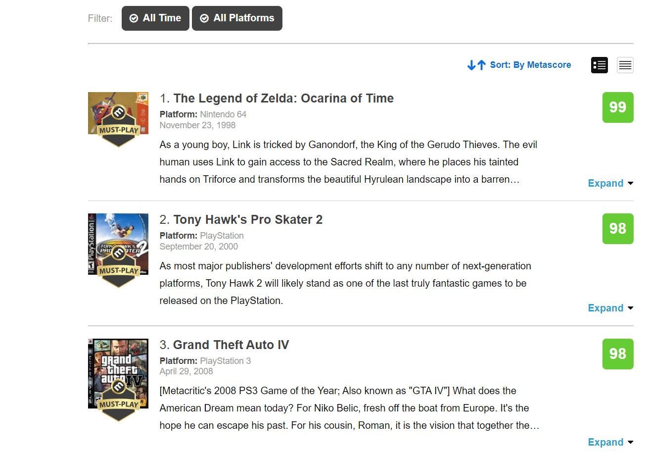 The 7 highest rated Playstation 3 games on Metacritic : r/GTAIV