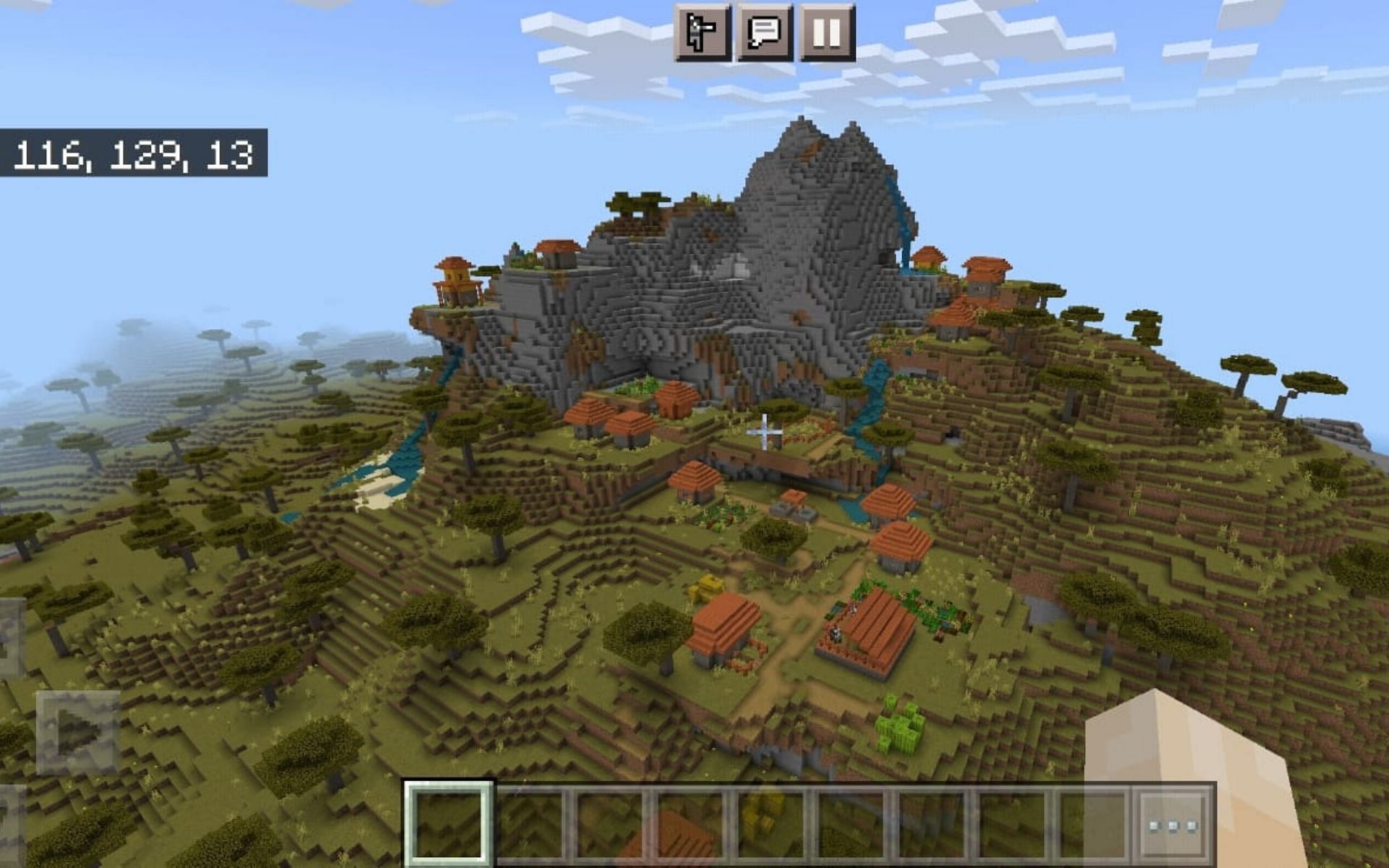 Players spawn in a Savanna Village (Image via Minecraft)