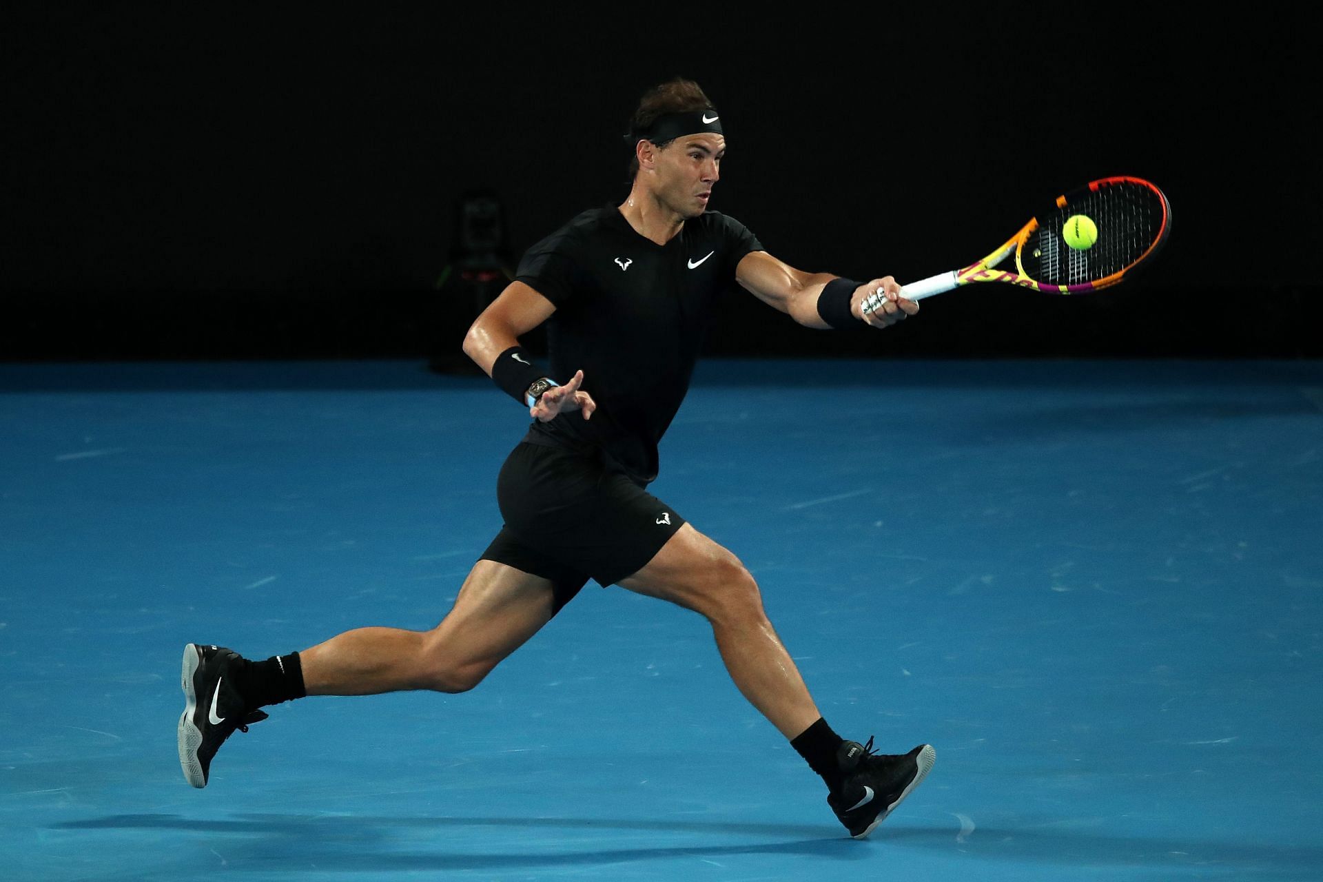 Rafael Nadal in action at the 2022 Melbourne Summer Set