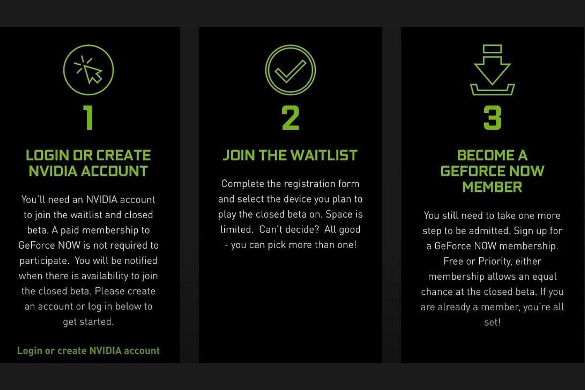 Join the closed beta waitlist by following the on-screen instructions (Image via NVIDIA)