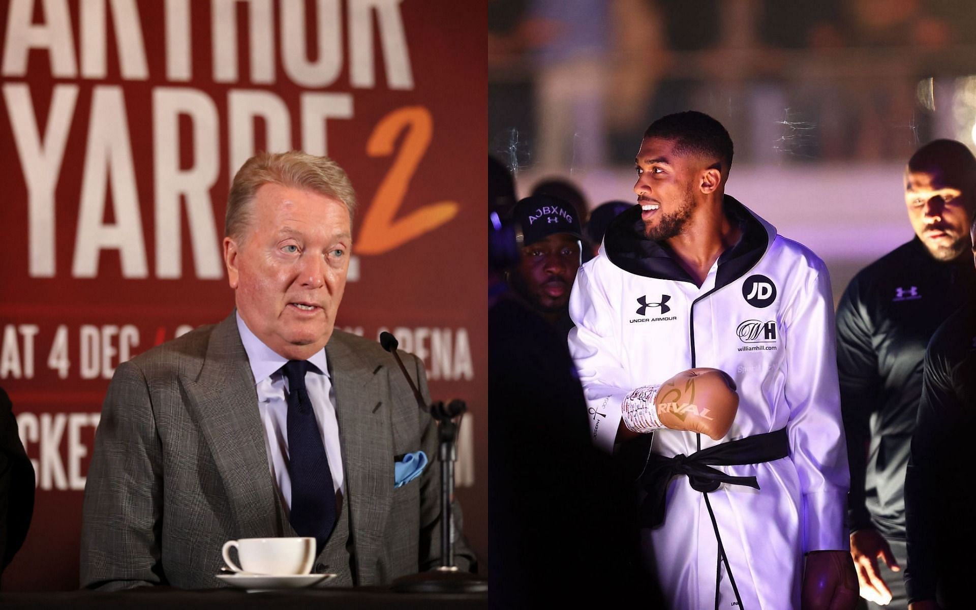 Anthony Joshua (R) priced himself out according to Frank Warren (L)