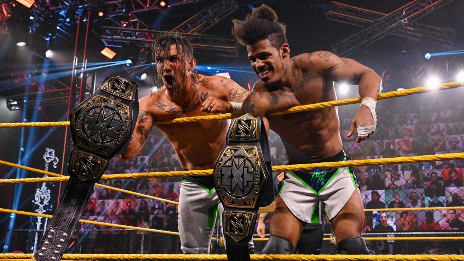 MSK on WWE NXT with the tag team championships