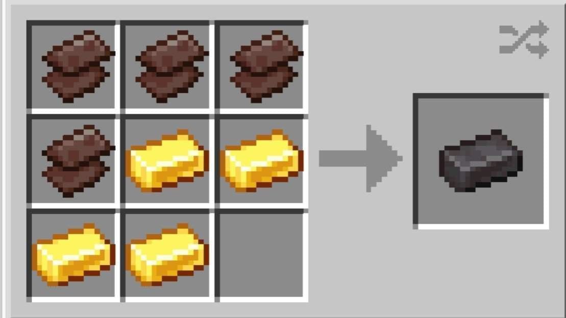 Crafting netherite ingot (Image via Minecraft)