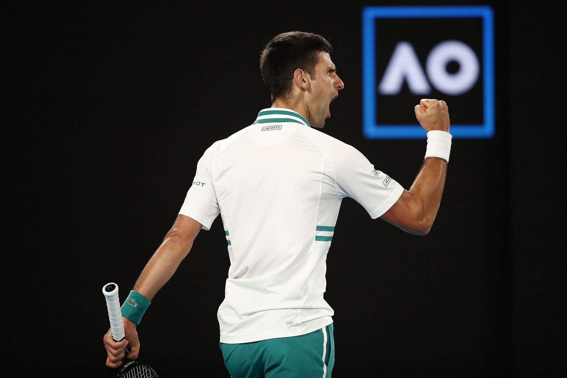 Novak Djokovic during the 2021 Australian Open final