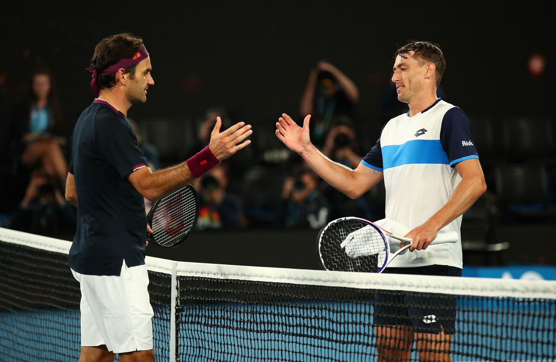 Roger Federer after beating John Millman at the 2020 Australian Open