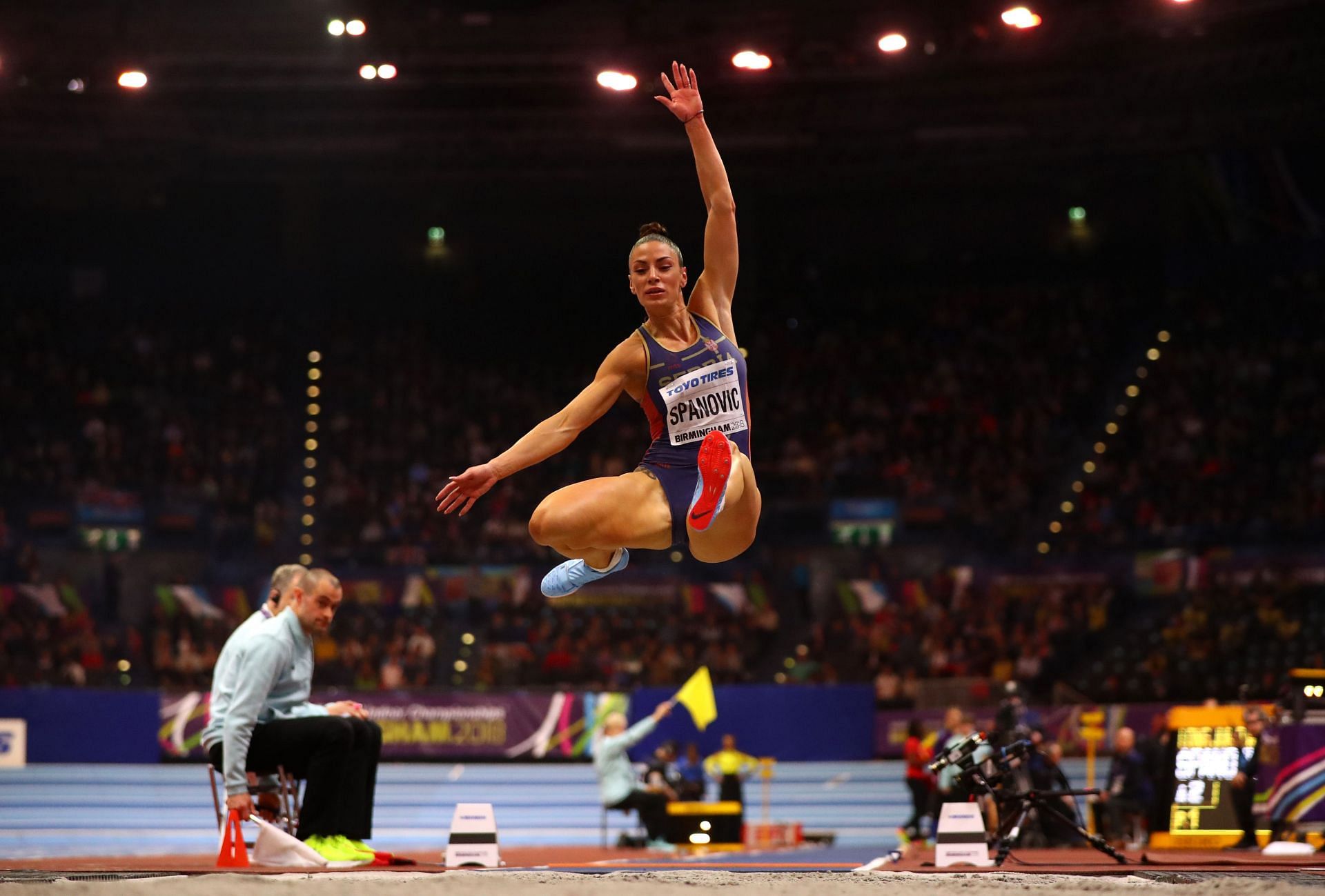 Getting jumped. Ивана Шпанович. IAAF World Championships. Vuleta Spanovic. Track and field Beauty Ivana Vuleta Spanovic Jumps for Gold Medal.