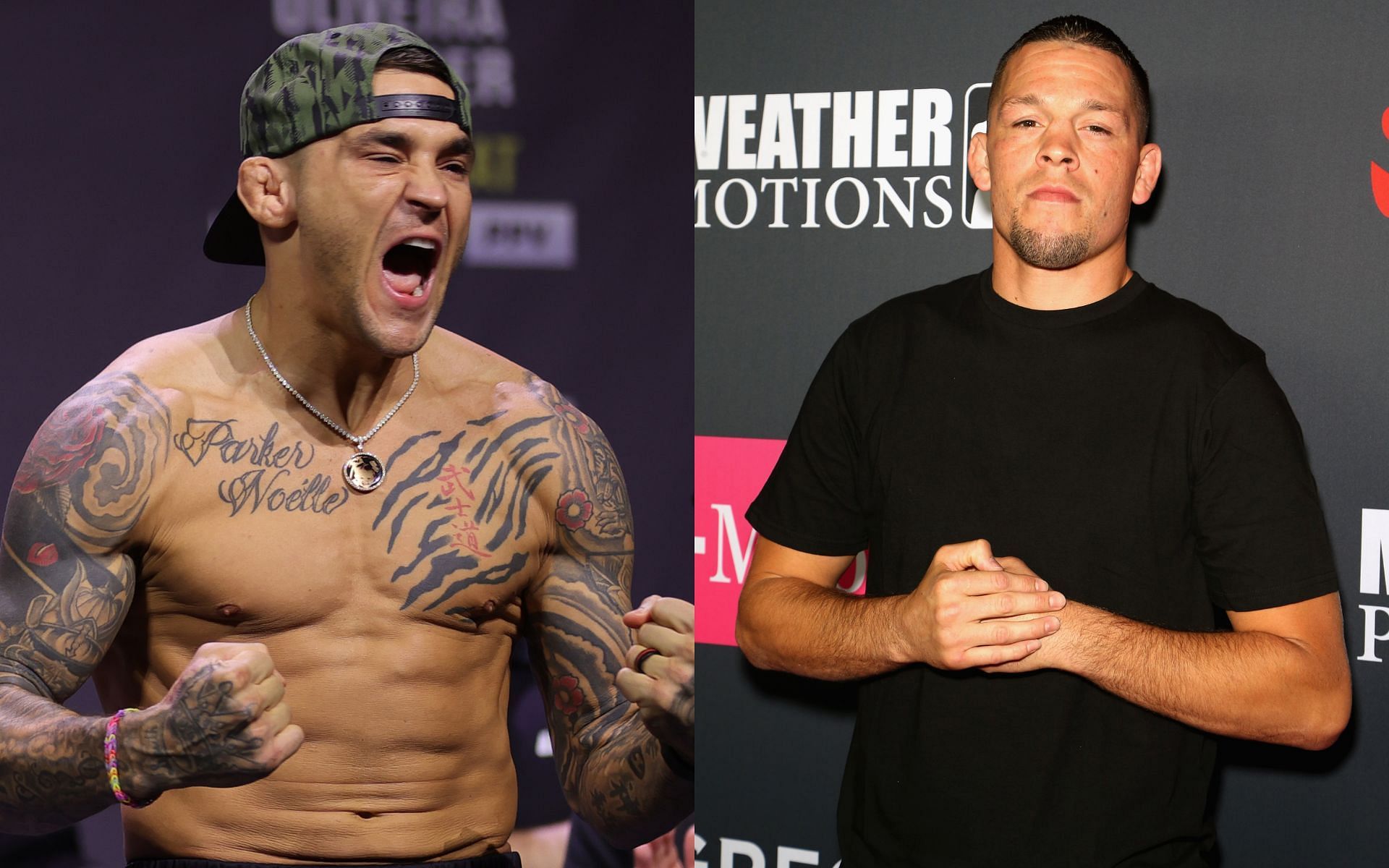 Former UFC lightweight title challengers Dustin Poirier (left) and Nate Diaz (right) are expected to fight each other soon