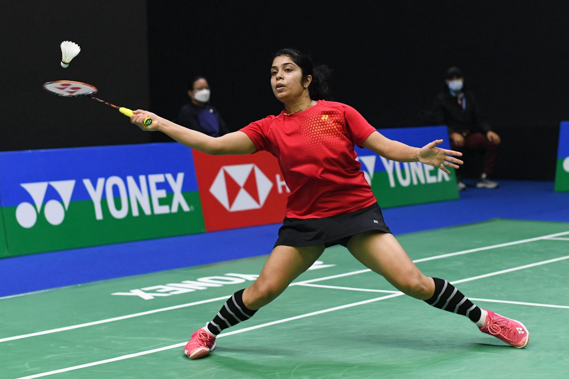 Aakarshi Kashyap beat Mugdha Agrey 21-13, 21-14 in the women&#039;s singles first round on Tuesday (Picture: BAI)