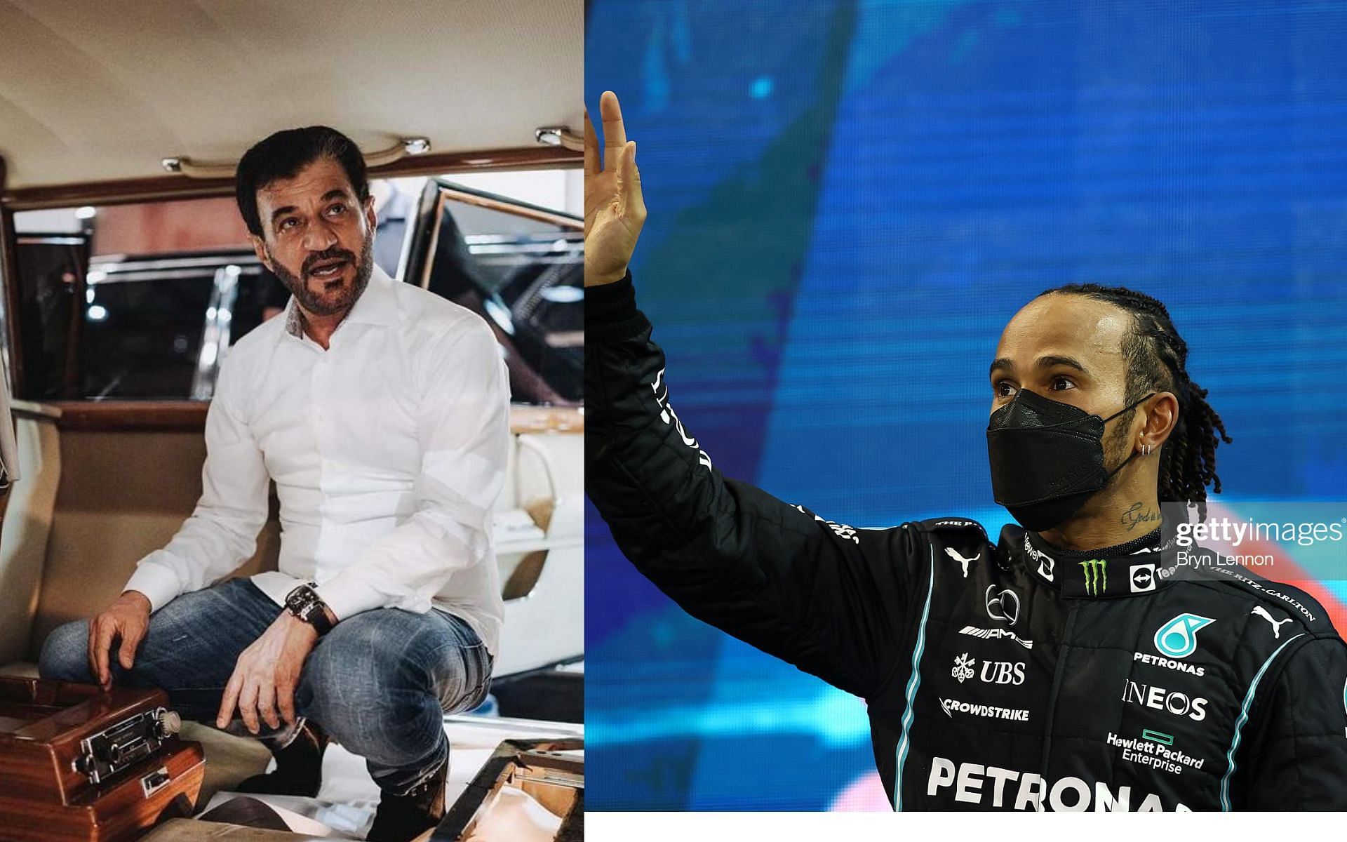 Mohammed ben Sulayem (left) and Lewis Hamilton (right). Taken from Sulayem&#039;s Instagram