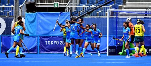 The Indian women's hockey team in action at the Tokyo Olympics. (PC: Getty Images)