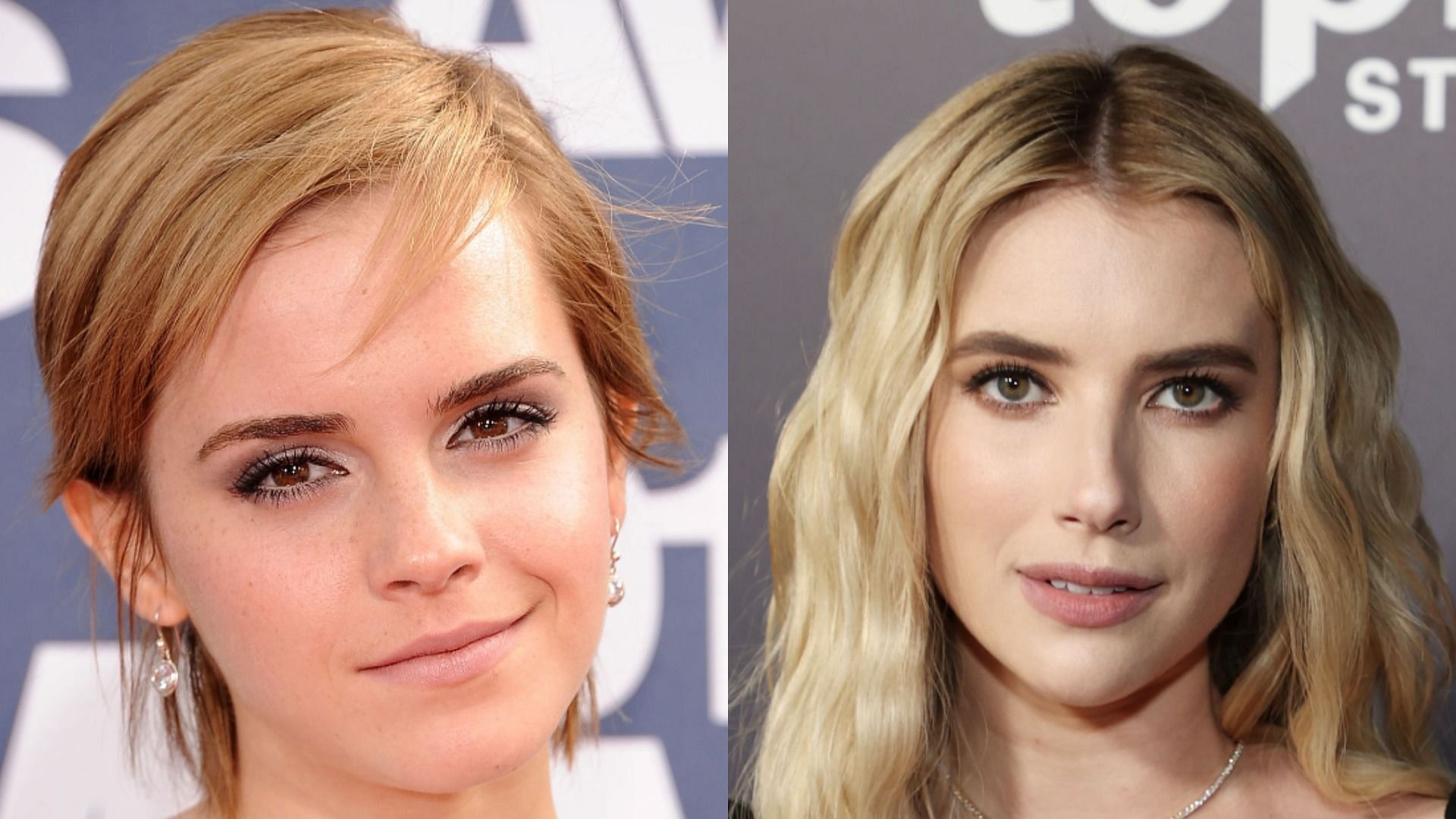 Harry Potter reunion special mistakenly featured Emma Roberts&#039; childhood photo in place of Emma Watson (Image via WireImage/Steve Granitz and Getty Images/Amy Sussman)