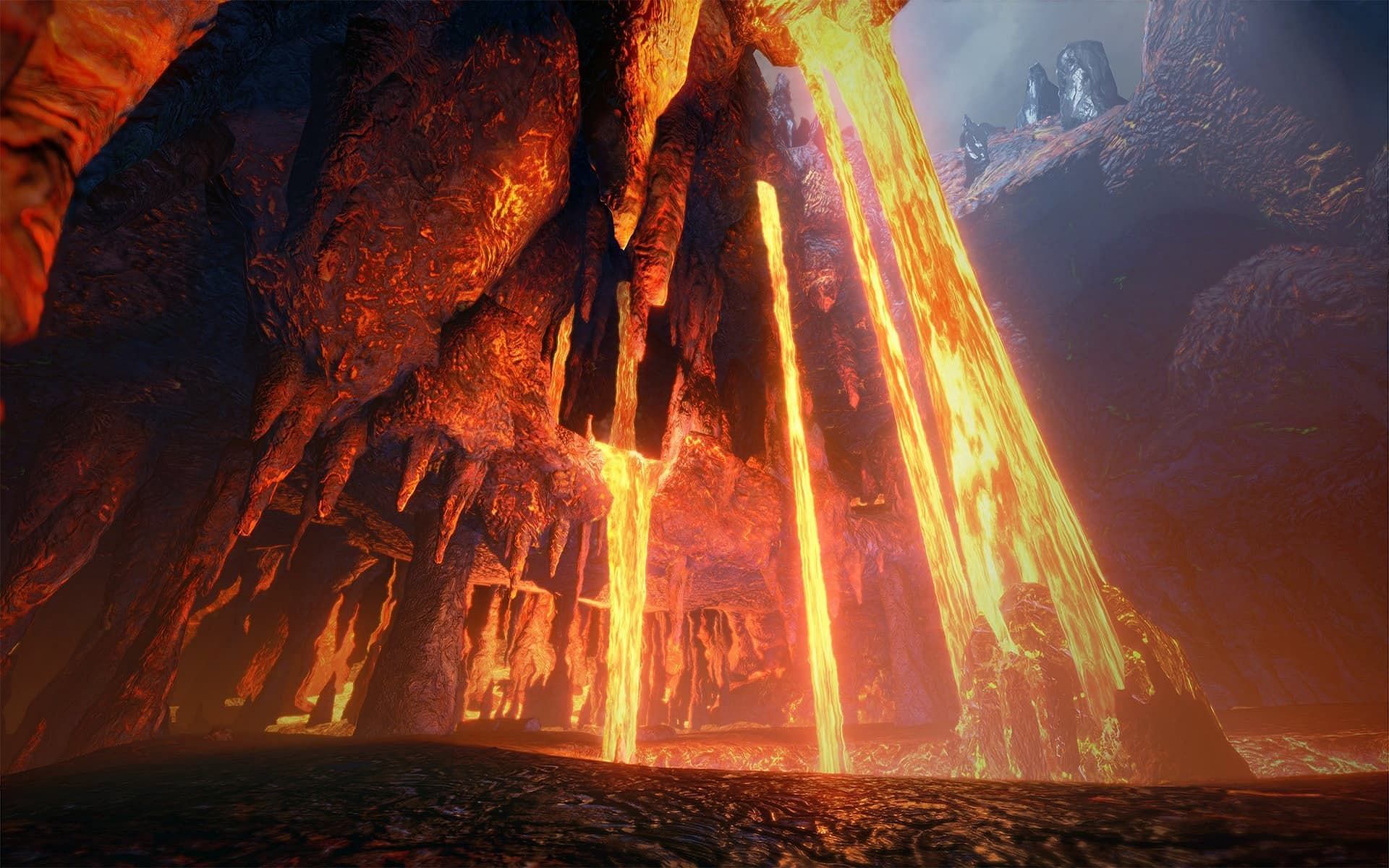 The Lava Caverns in Monster Hunter Rise (Image via Capcom)