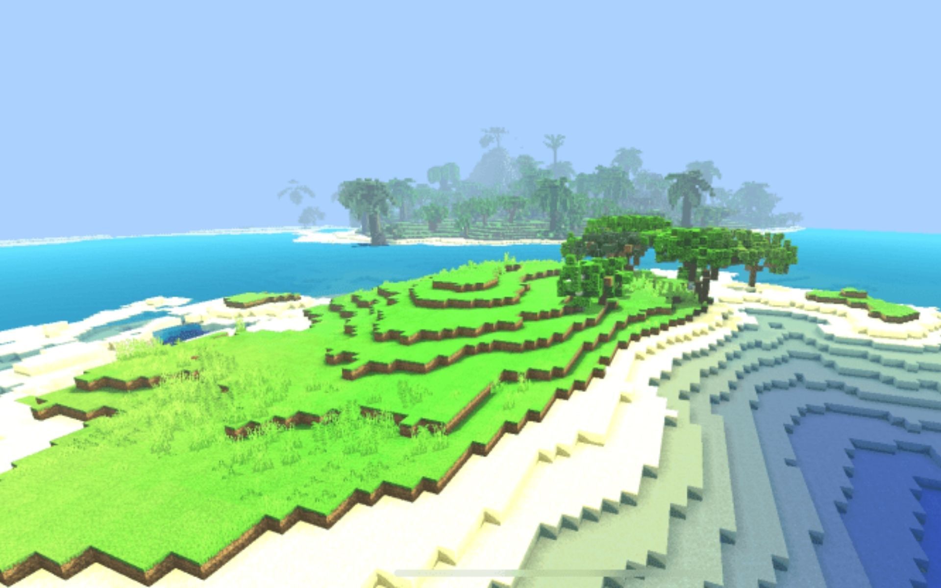 A beautiful tropical island (Image via MCPE Addons)