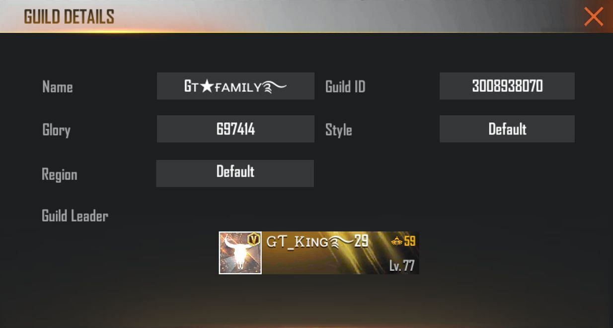 GT King&#039;s guild (Image via Free Fire)