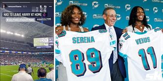 Venus Williams attends the Miami Dolphins' final match of the 2021 NFL season