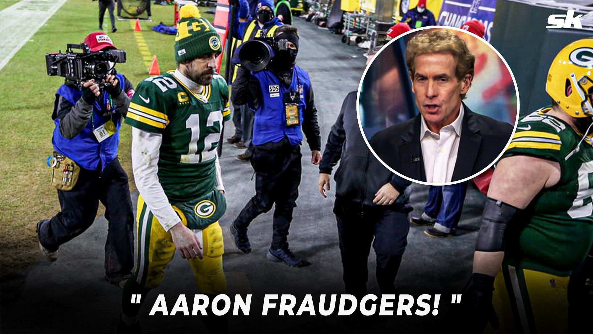 Green Bay Packers QB Aaron Rodgers (Inset: Skip Bayless)