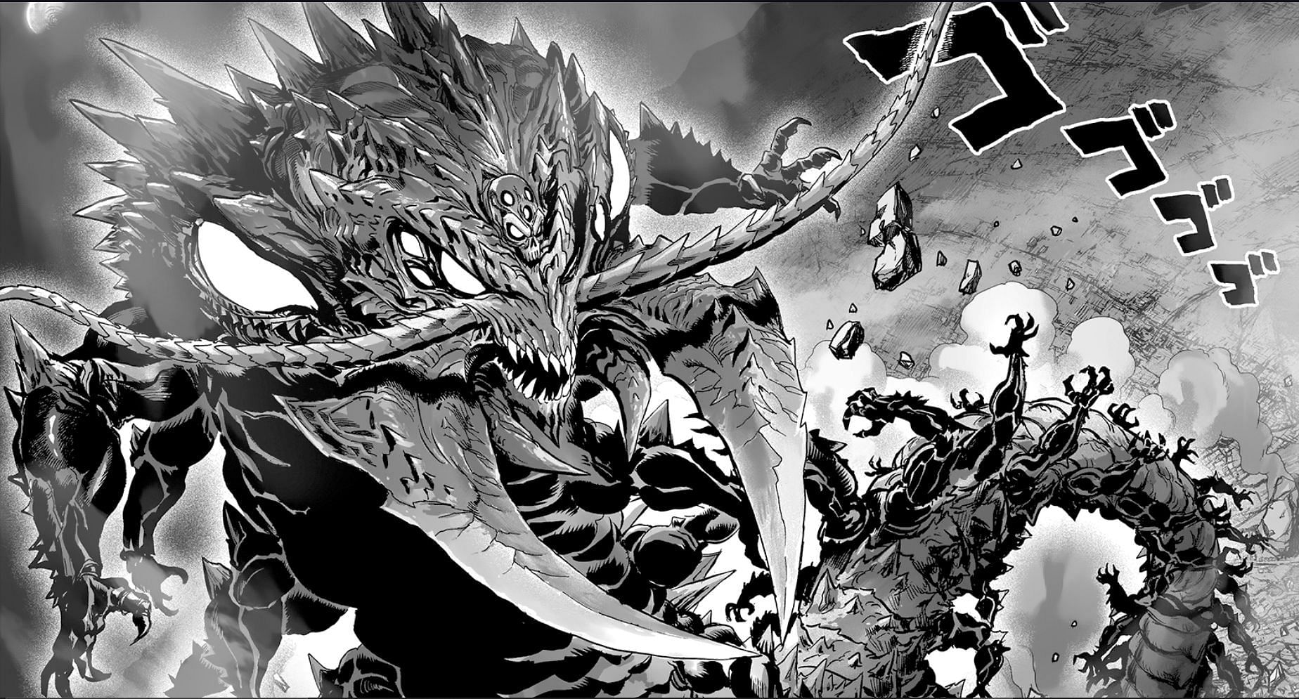 One Punch Man Chapter 156 features God and Blast revealing new information (Image via Yusuke Murata)