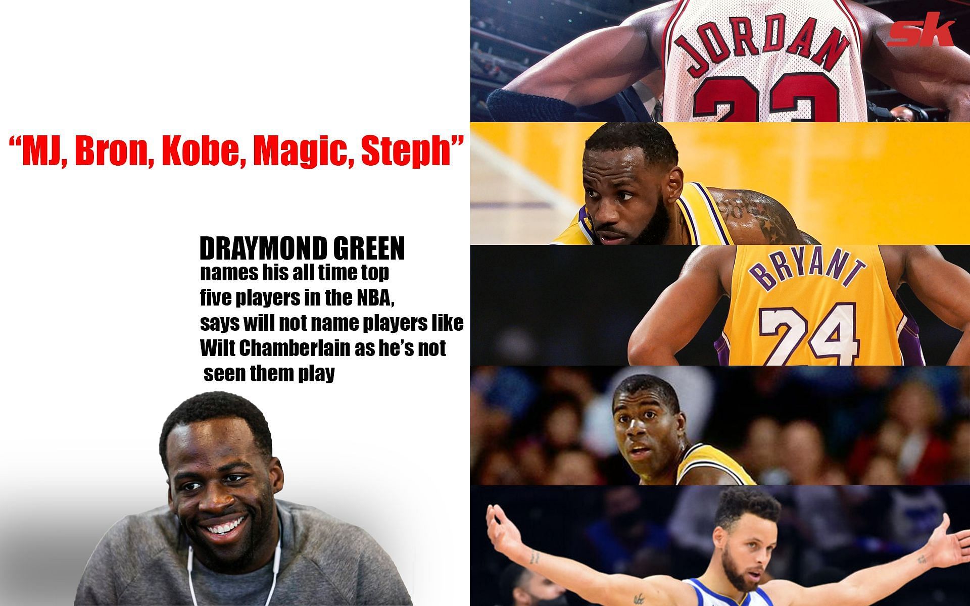 Draymond Green picks his list of top five players in the NBA, from whom he himself has seen play.