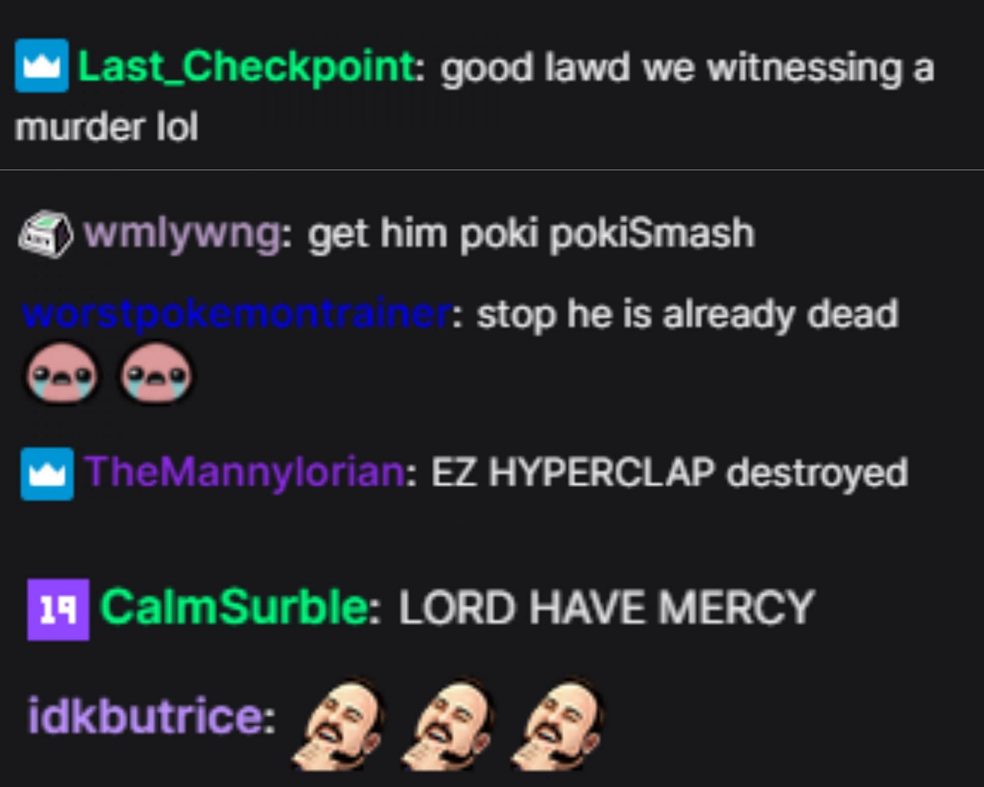 Viewers in Poki&#039;s stream react to her message (Image via Twitch)