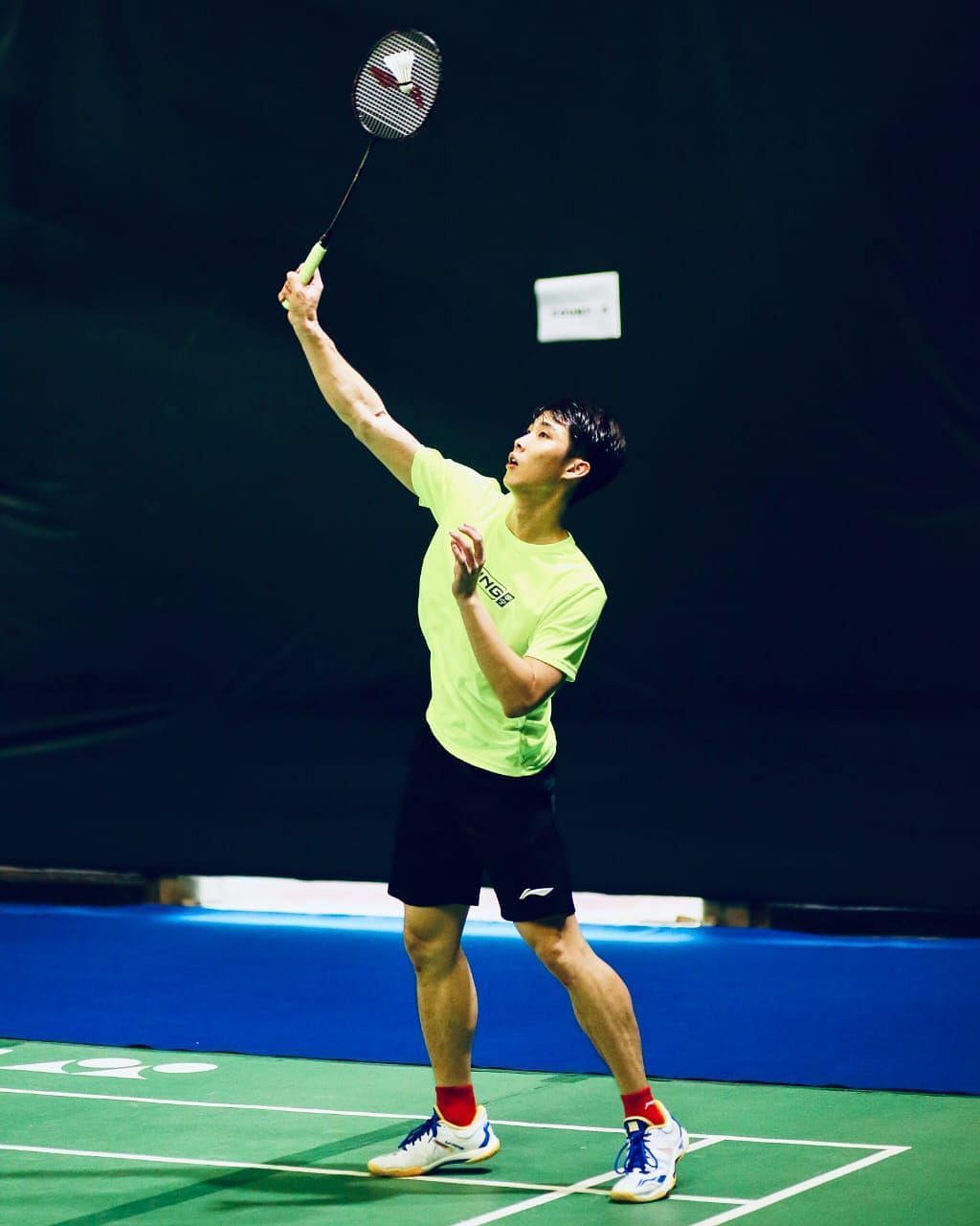 2021 World Champion Loh Kean Yew during a training session ahead of the India Open. (PC: BAI)