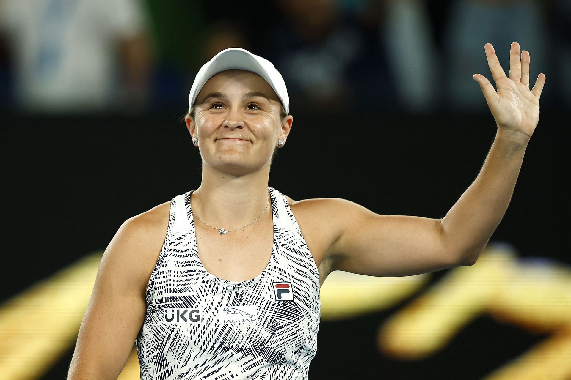 Ashleigh Barty acknowledges the crowd after her third-round win at 2022 Australian Open