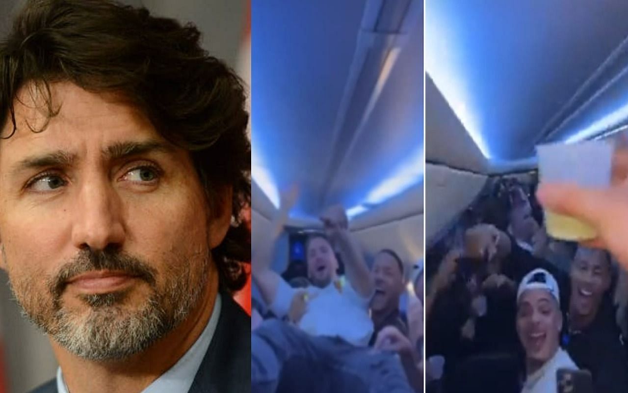 Justin Trudeau blasts Sunwing protocol defying passengers (Image via Getty Images and Twitter/FrancisPilon_)