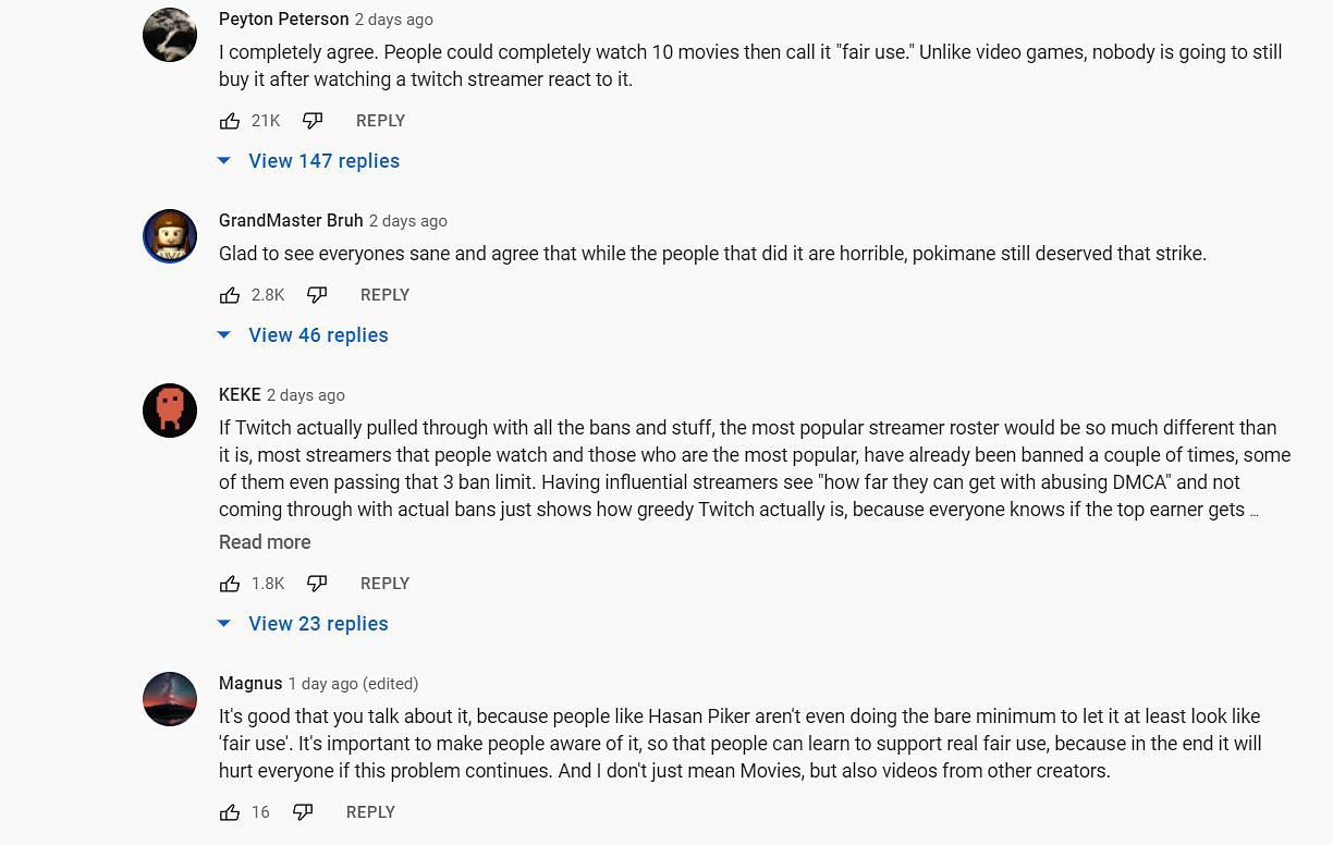 Fans agree with MoistCr1TiKaL&#039;s stance about Pokimane;s Twitch ban (Image via penguinz0 on YouTube)