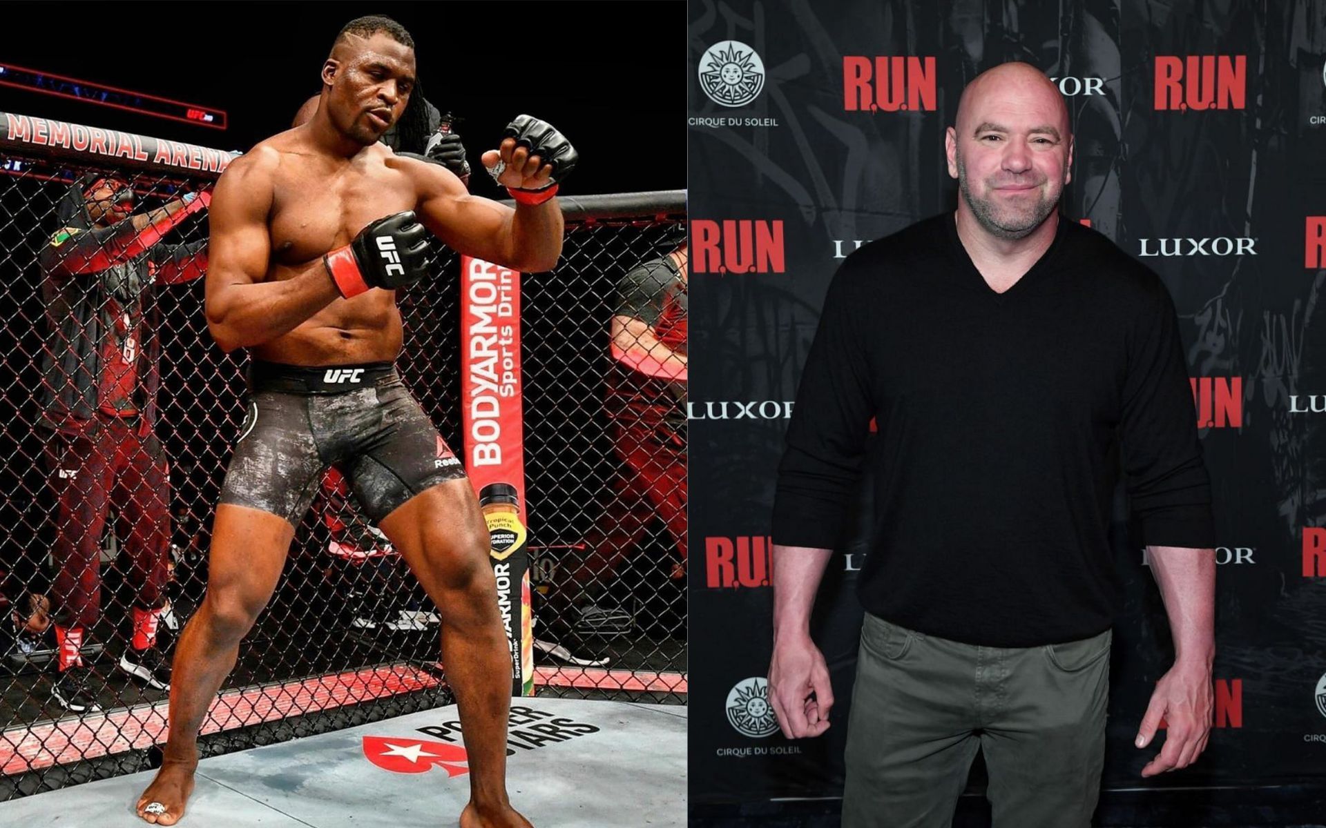 Francis Ngannou (left), Dana White (right)