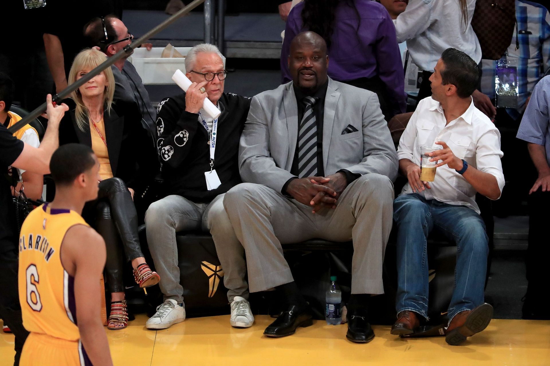 Shaquille O&#039;Neal courtside for a Lakers game