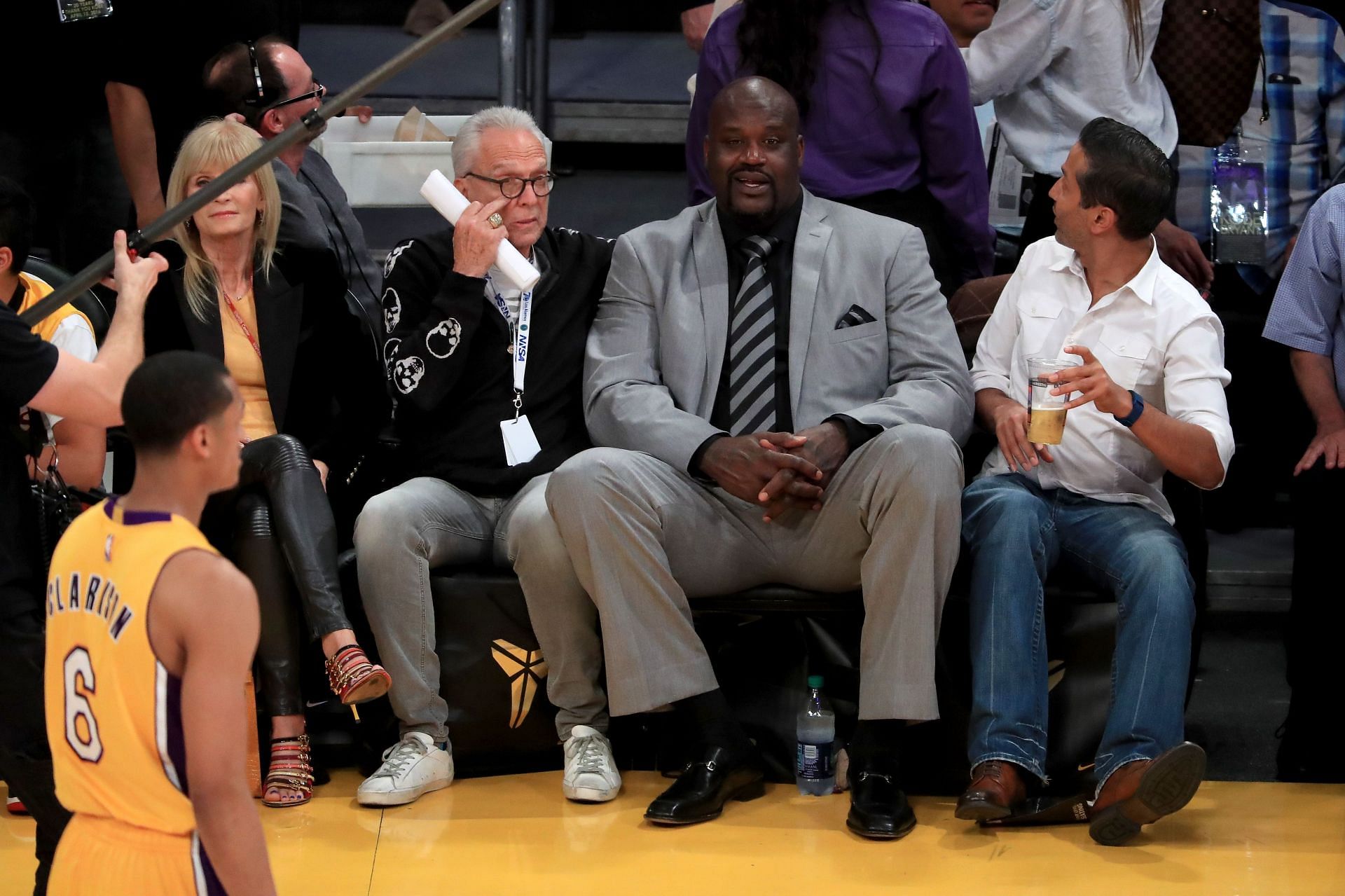 Shaquille O'Neal courtside for a Lakers game