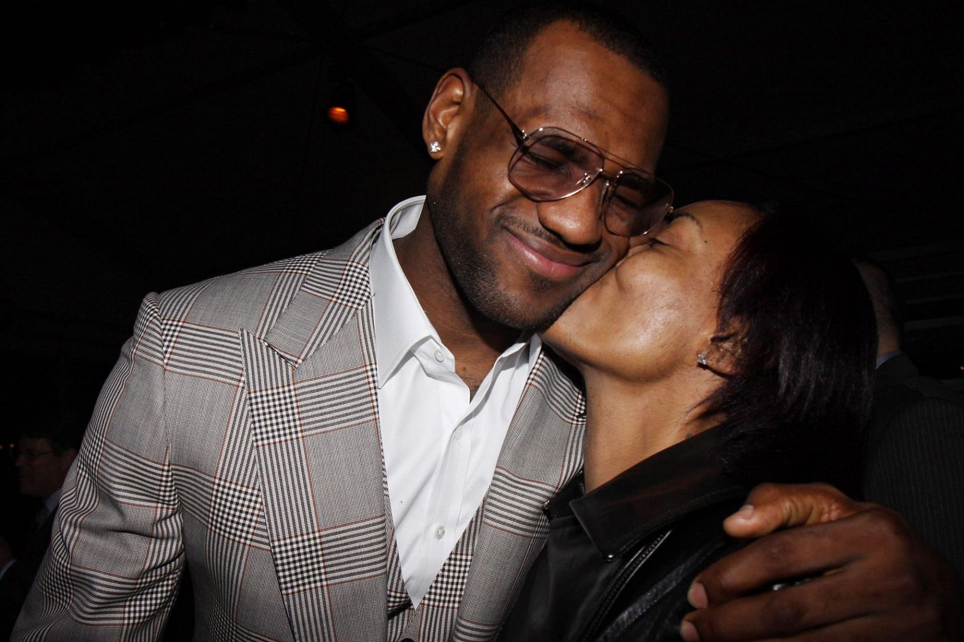 LeBron James with his mother, Gloria James. (Photo Courtesy of The New York Post)