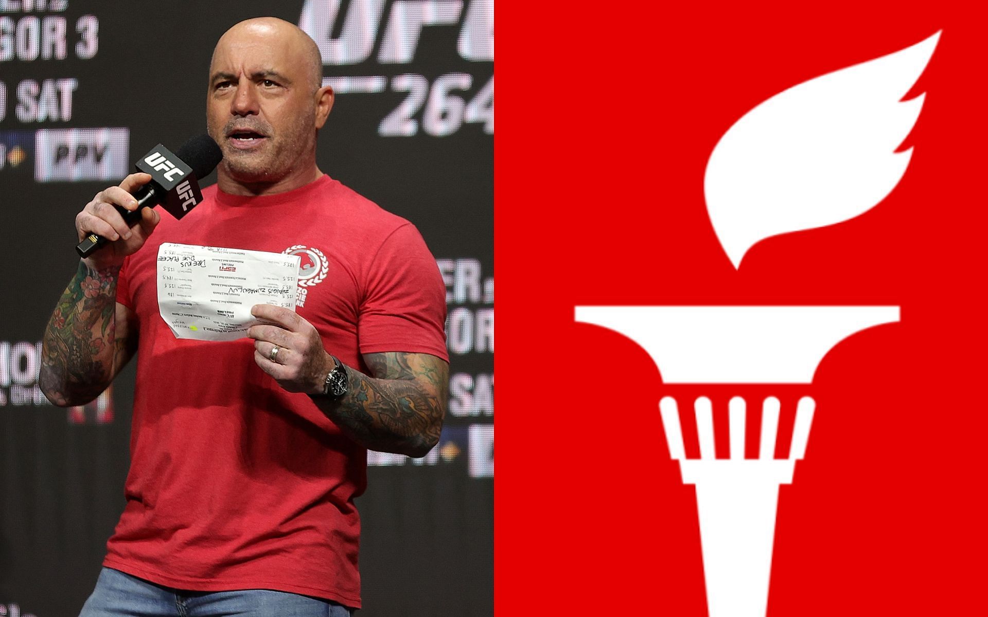 Joe Rogan announces his move to Gettr [Right photo from Gettr on Facebook]