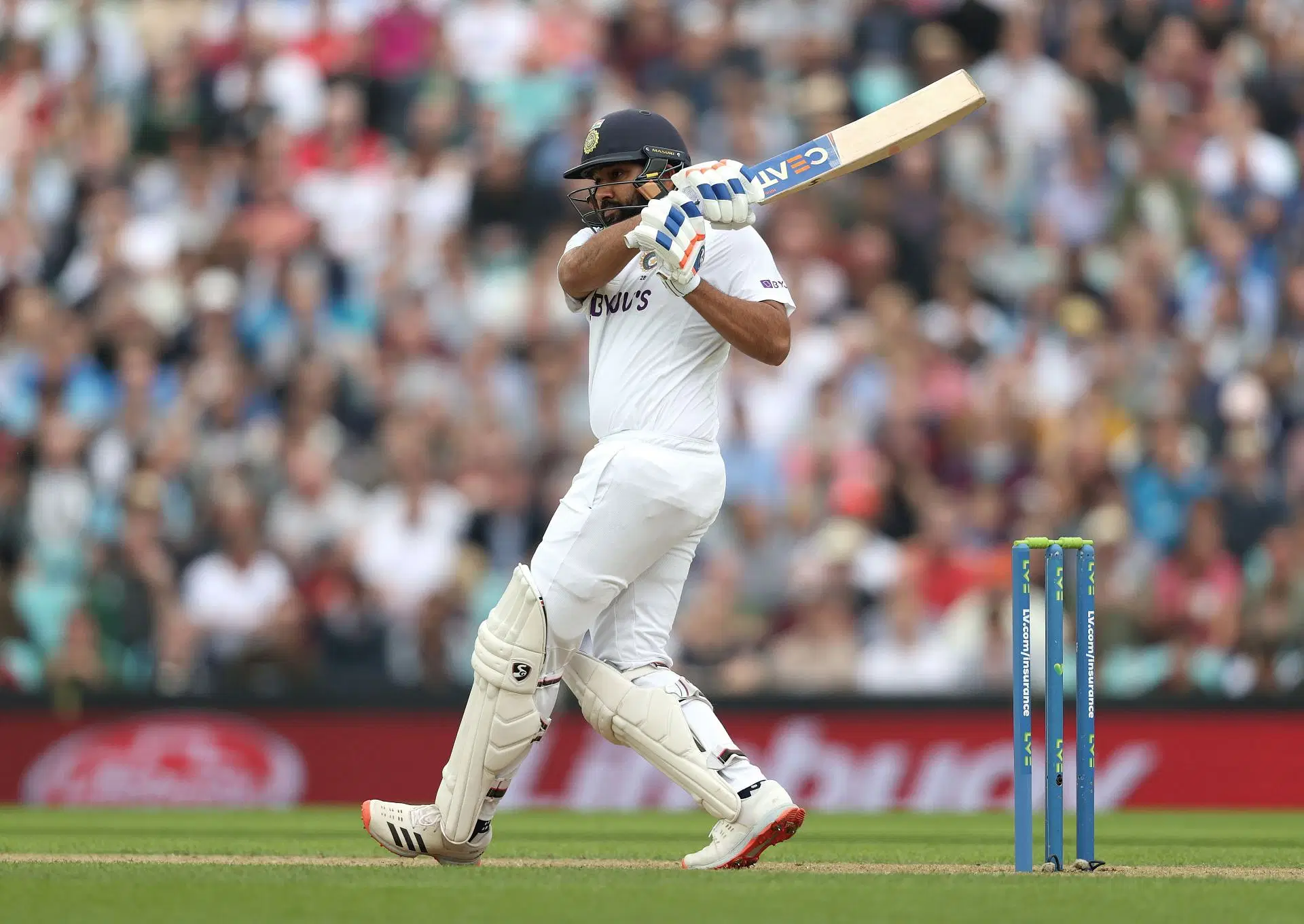 Rohit Sharma plays a pull shot (Credit: Getty Images)