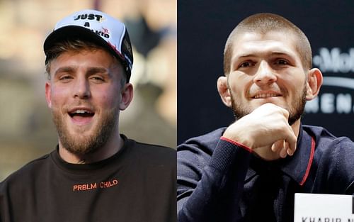 Jake Paul (left) and Khabib Nurmagomedov (right)