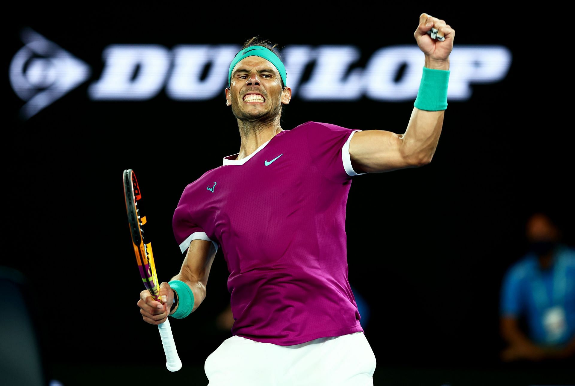 Rafael Nadal in action during the 2022 Australian Open