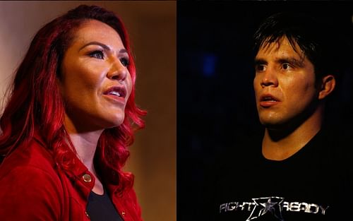 Former UFC champions Cris Cyborg (left) and Henry Cejudo (right)