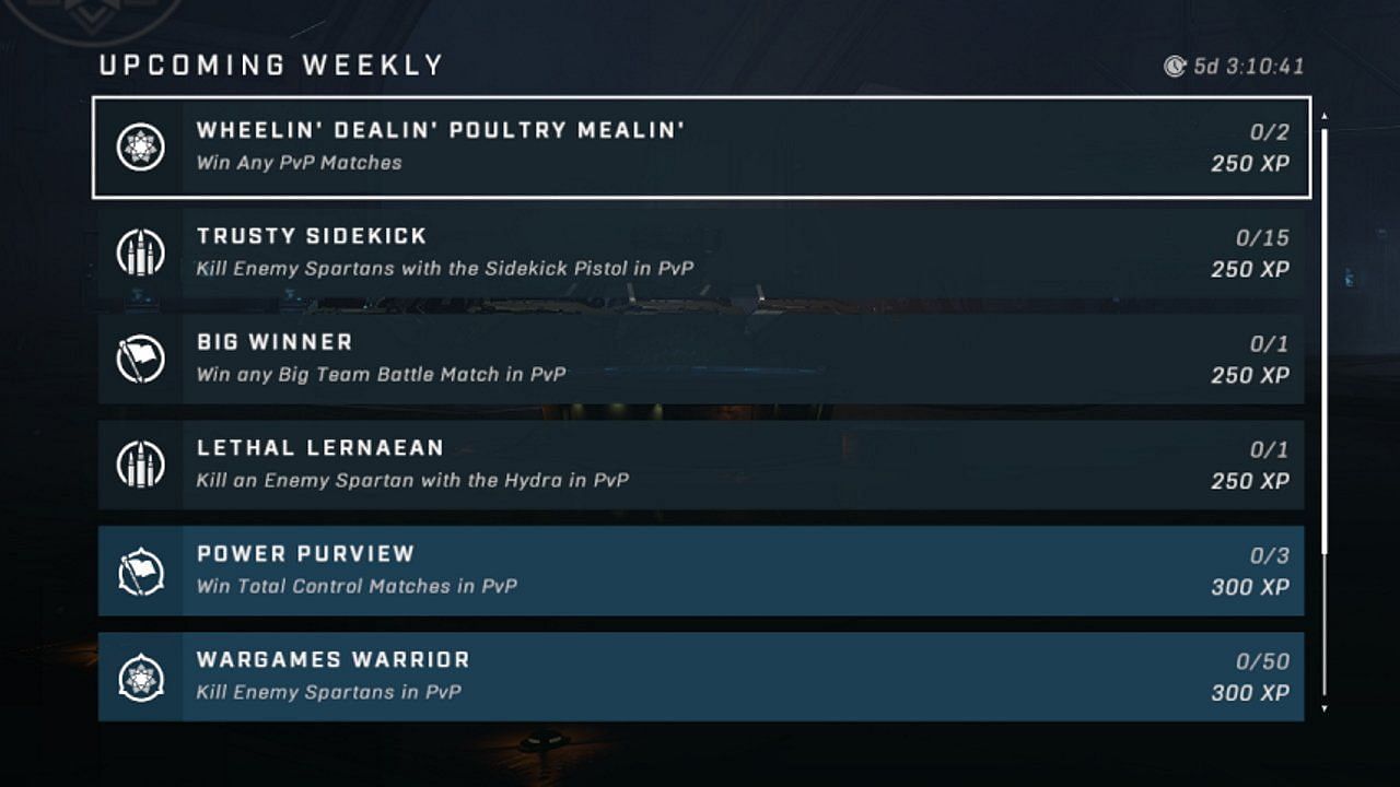 Halo Infinite Weekly challenges (Image via - Halo)
