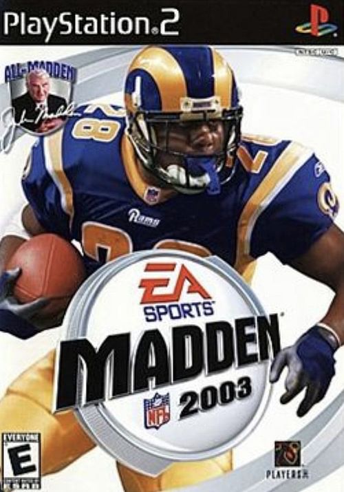 Madden 2003 Playstation 2 cover art featuring Marshall Faulk