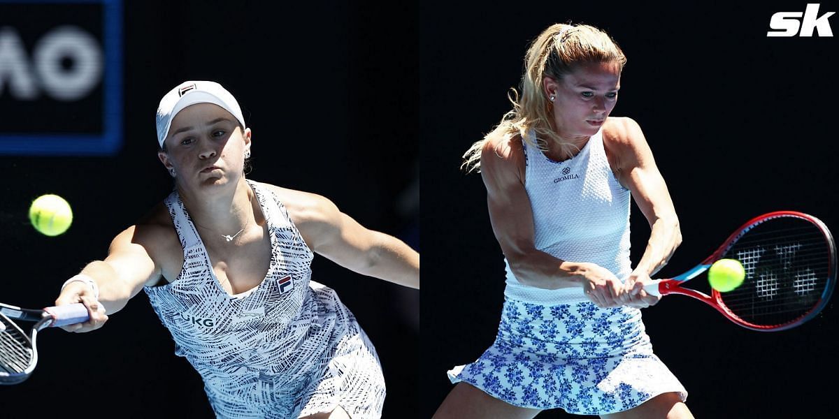 Ashleigh Barty (L) takes on Camila Giorgi in the third round of the Australian Open