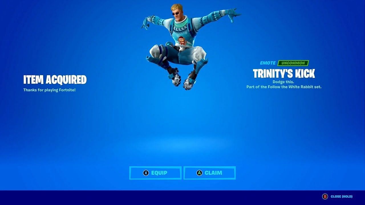 Trinity&#039;s Kick emote gives Fortnite players an unfair advantage (Image via Imack Studios/YouTube)