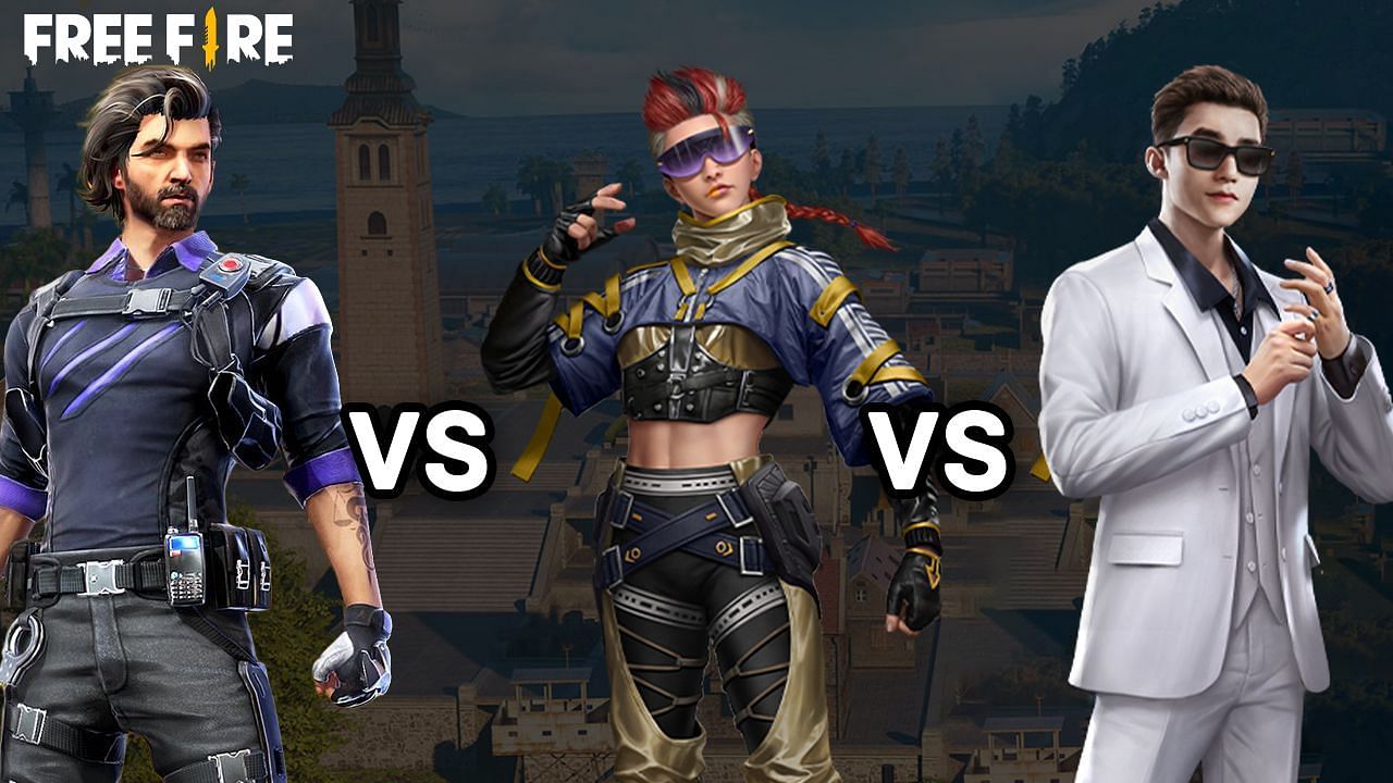 Elite Andrew vs Xayne vs Skyler: Which Free Fire character is better? (Image via Sportskeeda)