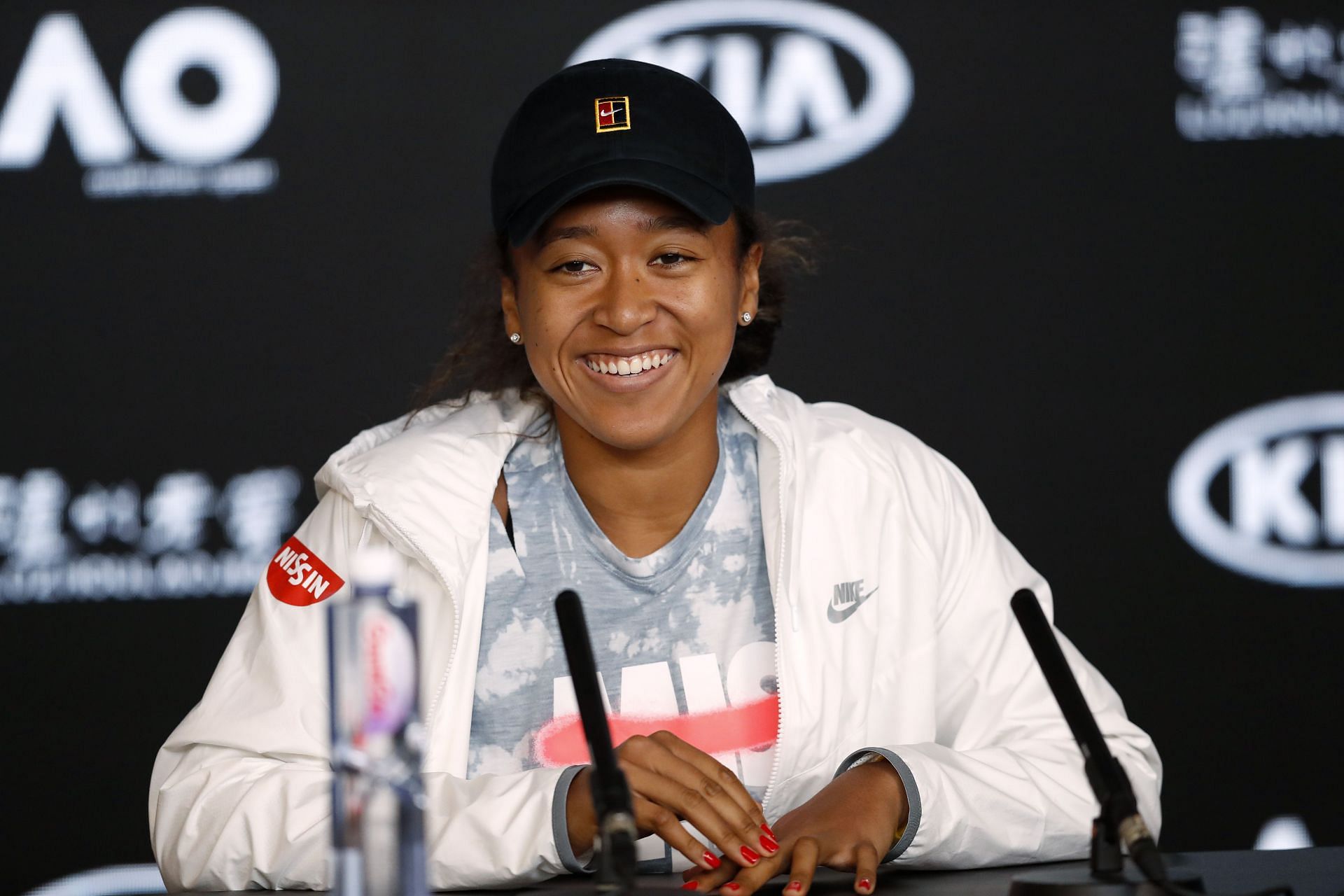 Naomi Osaka said she doesn't like stepping on the 'Melbourne' logo on court