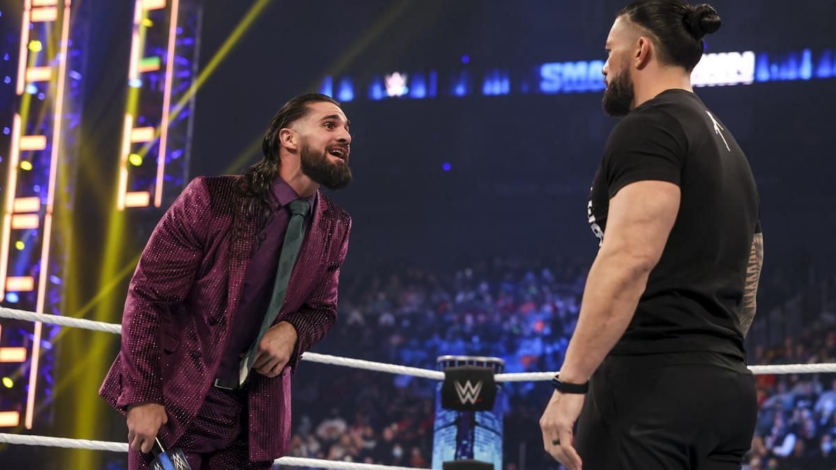 Seth Rollins had a war of words with Roman Reigns last night