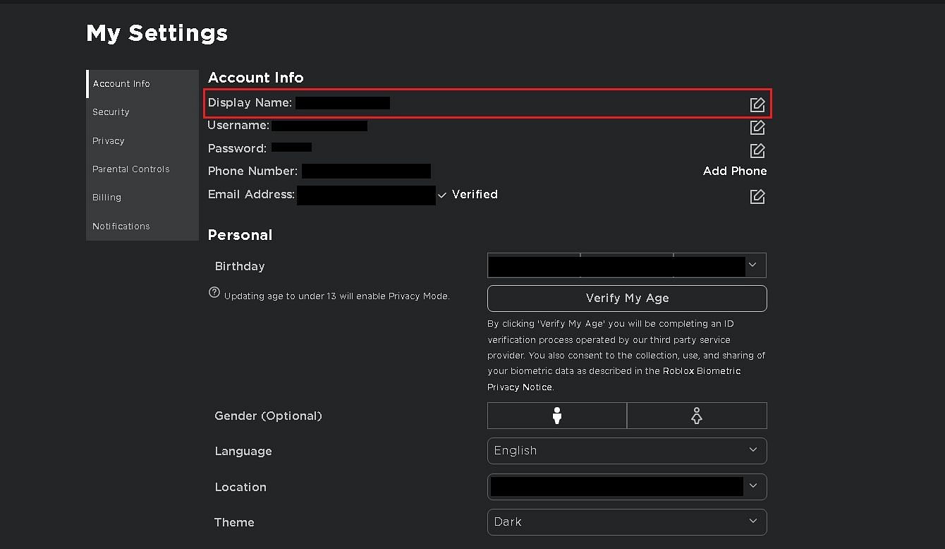 The display name changing process (Image via Sportskeeda)