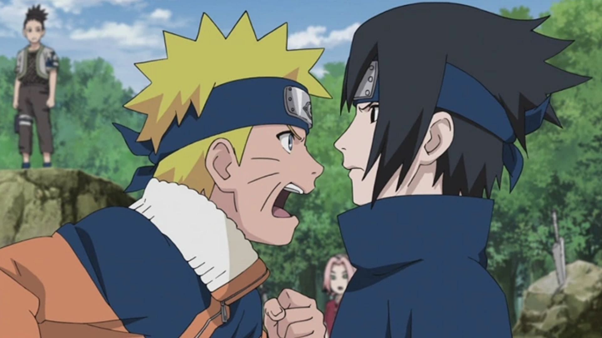 Naruto and Sasuke arguing (Image via Viz Media)