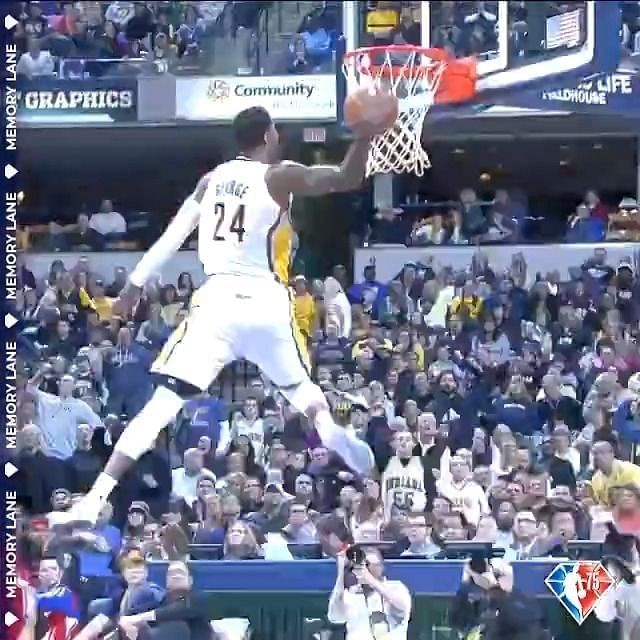 VIDEO: Paul George throws down 360 windmill dunk against against