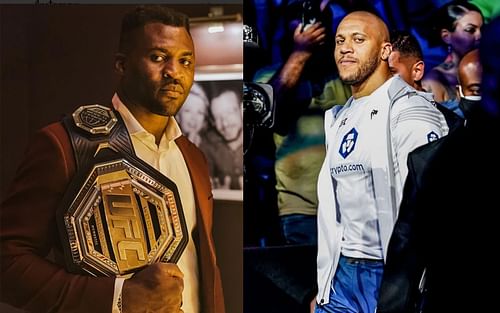 Francis Ngannou (left), Ciryl Gane (right) [Credits: @francisngannou, @bon_gamin via Instagram]