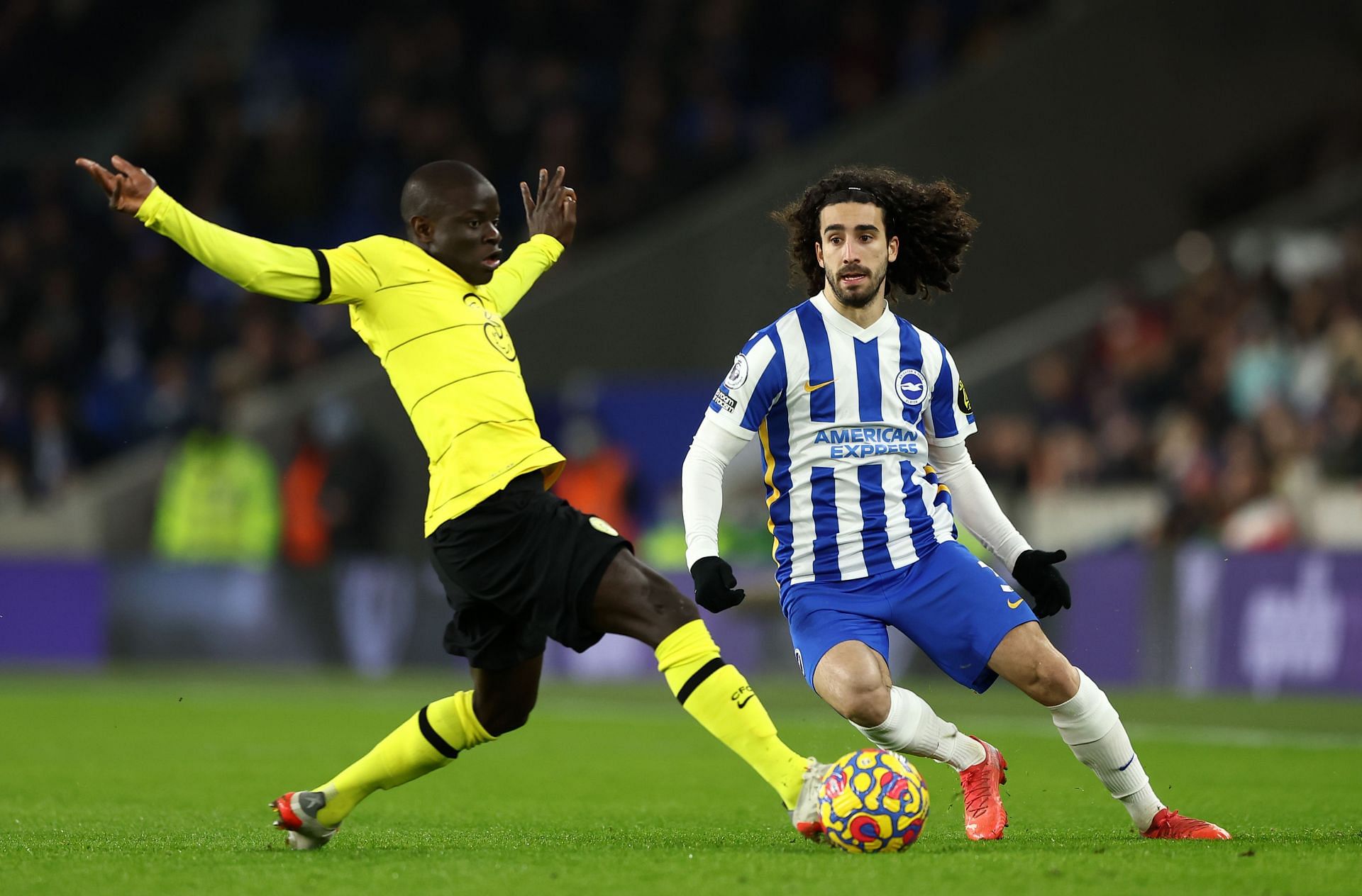 N&#039;golo Kante (left) provided the assist for the game&#039;s opening goal.