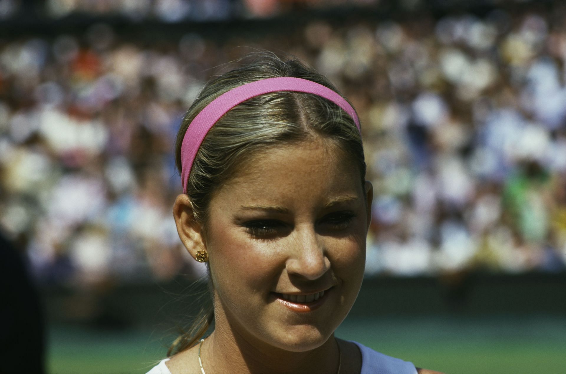 Evert at Wimbledon in 1975